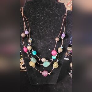 Chico's multi colored bead necklace